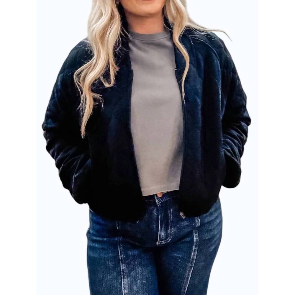 NEW RAE MODE quilted bomber jacket in black